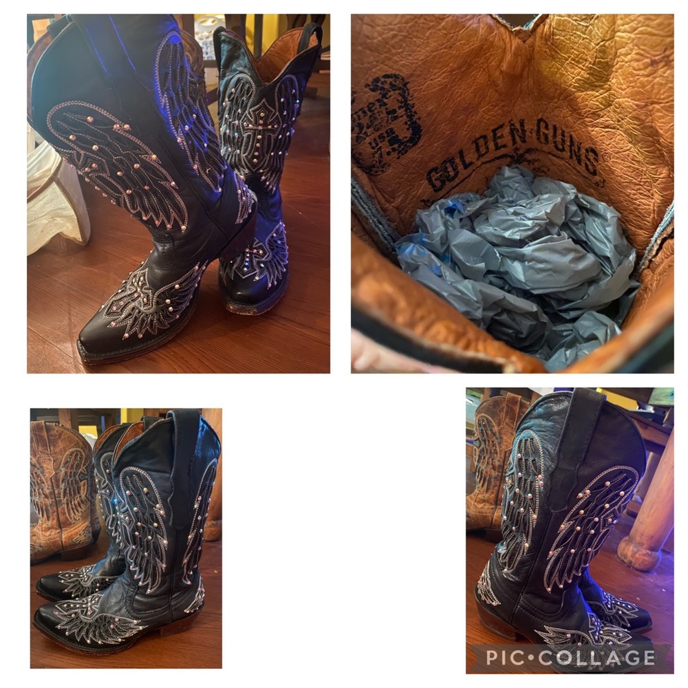 Golden Guns Rhinestone Western Boots